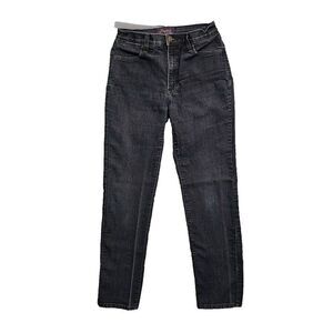 NYDJ Lift Tuck Technology Mid Rise‎ Straight Jeans Stretch Dark Blue Denim USA 6